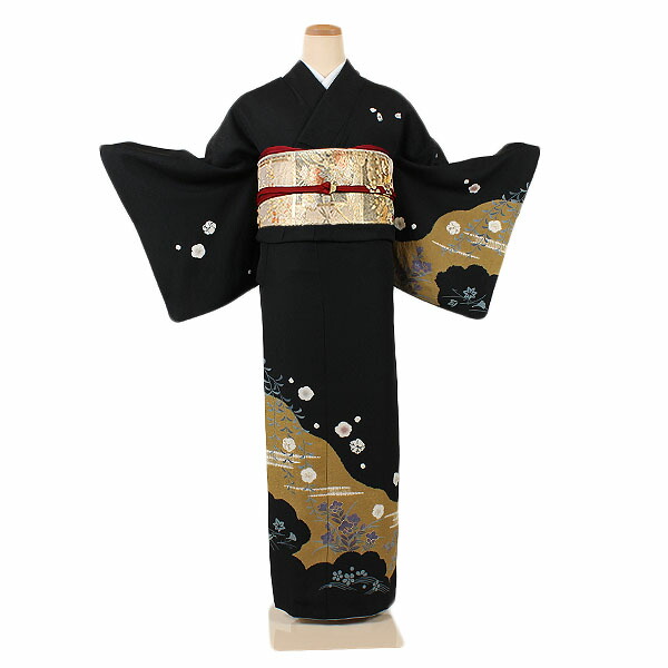 【レンタル】【訪問着・黒地】訪問着｜レンタル｜訪問着セット｜レンタル訪問着｜着物レンタル｜貸衣装｜結婚式｜入学式｜卒業式｜お宮参り｜七五三｜お母さん｜ママ｜母親｜パーティー｜結納｜お茶会｜安い｜往復送料無料