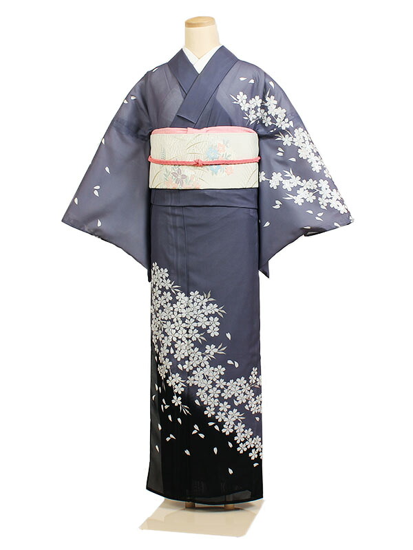 レンタル 訪問着 絽 夏物 身長：155～160cm グレー系 母親 着物 結婚式 お宮参り r-0019
