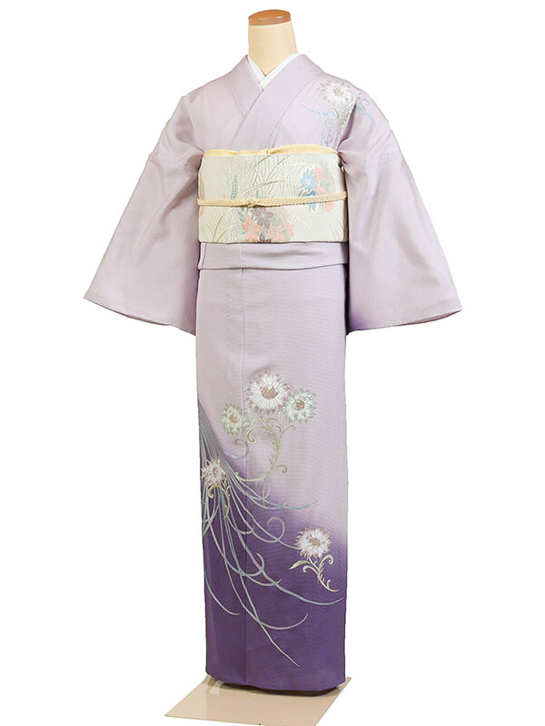レンタル 訪問着 絽 夏物 身長：155～165cm 正絹 紫系 母親 着物 結婚式 お宮参り r-0080