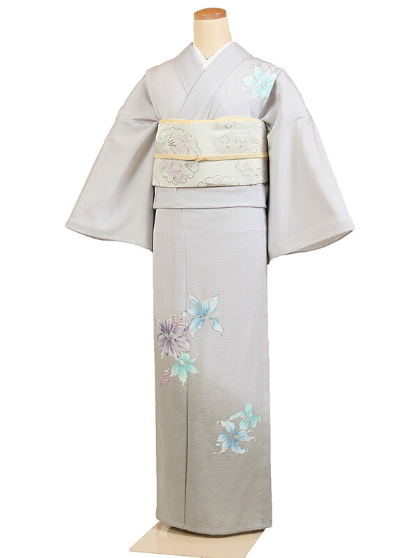 レンタル 訪問着 絽 夏物 身長：155～165cm 正絹 グレー系 母親 着物 結婚式 お宮参り r-0086｜京都 きものれんたる京商