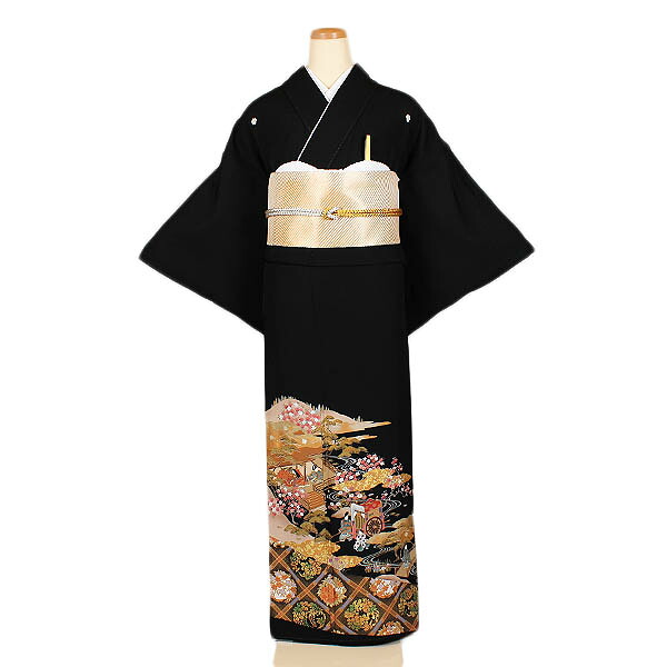 【レンタル】【黒留袖】留袖｜黒留袖｜着物｜レンタル｜結婚式｜披露宴｜貸衣装｜貸衣裳｜フルセット｜女性和服｜和服｜母親｜祖母｜親族｜チャペル｜安い｜往復送料無料 t014 11,100円
