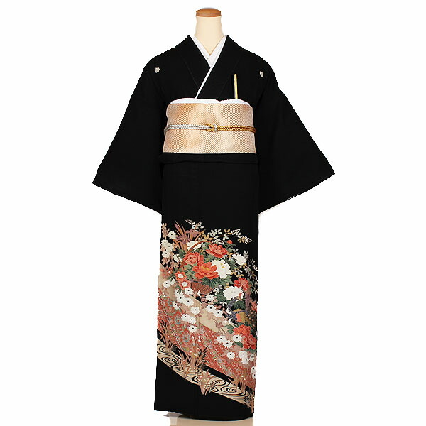 【レンタル】【黒留袖】留袖｜黒留袖｜着物｜レンタル｜結婚式｜披露宴｜貸衣装｜貸衣裳｜フルセット｜女性和服｜和服｜母親｜祖母｜親族｜チャペル｜安い｜往復送料無料