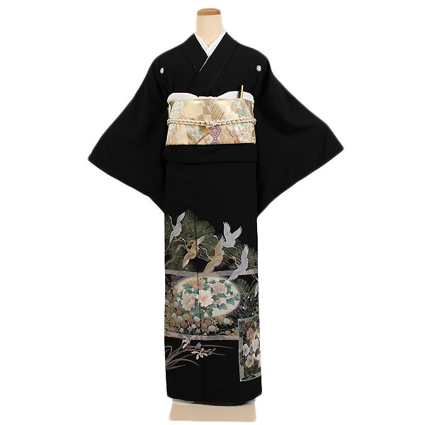【レンタル】【黒留袖】留袖｜黒留袖｜着物｜レンタル｜結婚式｜披露宴｜貸衣装｜貸衣裳｜フルセット｜女性和服｜和服｜母親｜祖母｜親族｜チャペル｜安い｜往復送料無料