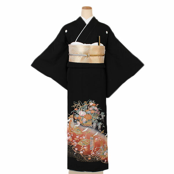 【レンタル】【黒留袖】留袖｜黒留袖｜着物｜レンタル｜結婚式｜披露宴｜貸衣装｜貸衣裳｜フルセット｜女性和服｜和服｜母親｜祖母｜親族｜チャペル｜安い｜往復送料無料
