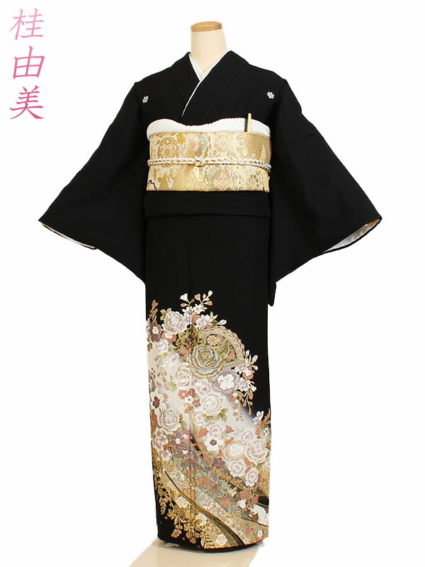 楽天市場】【レンタル】【黒留袖 金彩菊花 蔦（つた）紋】正絹 留袖