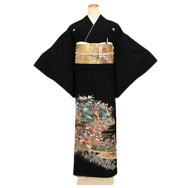 【レンタル】【黒留袖】留袖｜黒留袖｜着物｜レンタル｜結婚式｜披露宴｜貸衣装｜貸衣裳｜フルセット｜女性和服｜和服｜母親｜祖母｜親族｜チャペル｜安い｜往復送料無料