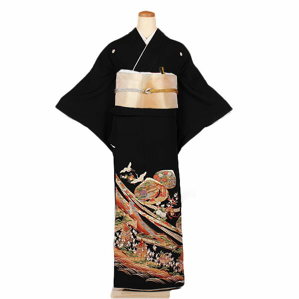 【レンタル】【黒留袖】留袖｜黒留袖｜着物｜レンタル｜結婚式｜披露宴｜貸衣装｜貸衣裳｜フルセット｜女性和服｜和服｜母親｜祖母｜親族｜チャペル｜安い｜往復送料無料