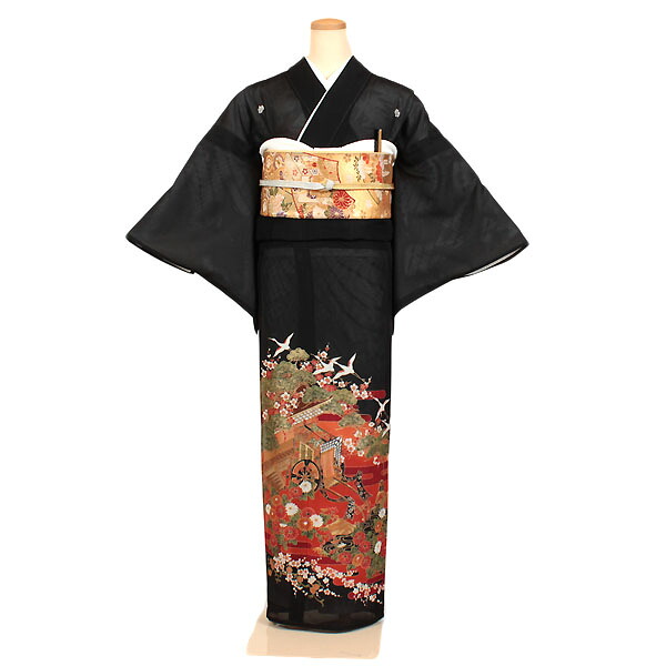 【レンタル】【絽留袖】絽留袖｜黒留袖｜着物｜レンタル｜結婚式｜披露宴｜貸衣装｜貸衣裳｜フルセット｜女性和服｜和服｜母親｜祖母｜親族｜チャペル｜安い｜往復送料無料｜京都 きものれんたる京商