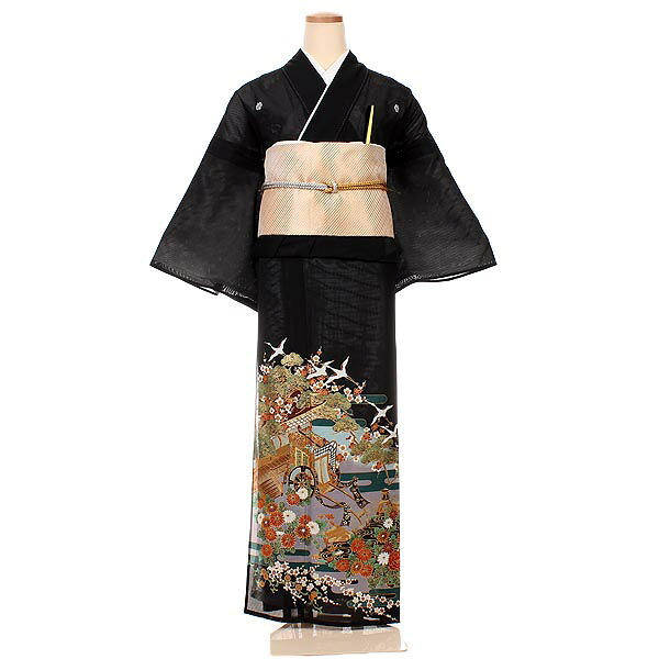 【レンタル】【絽留袖】絽留袖｜黒留袖｜着物｜レンタル｜結婚式｜披露宴｜貸衣装｜貸衣裳｜フルセット｜女性和服｜和服｜母親｜祖母｜親族｜チャペル｜安い｜往復送料無料｜京都 きものれんたる京商