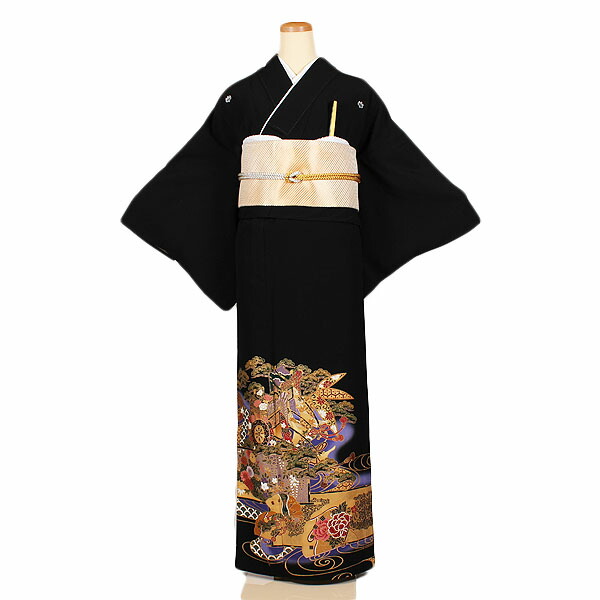 【レンタル】【単衣黒留袖・広幅】単衣留袖｜黒留袖｜着物｜レンタル｜結婚式｜披露宴｜貸衣装｜貸衣裳｜フルセット｜女性和服｜和服｜母親｜祖母｜親族｜チャペル｜安い｜往復送料無料