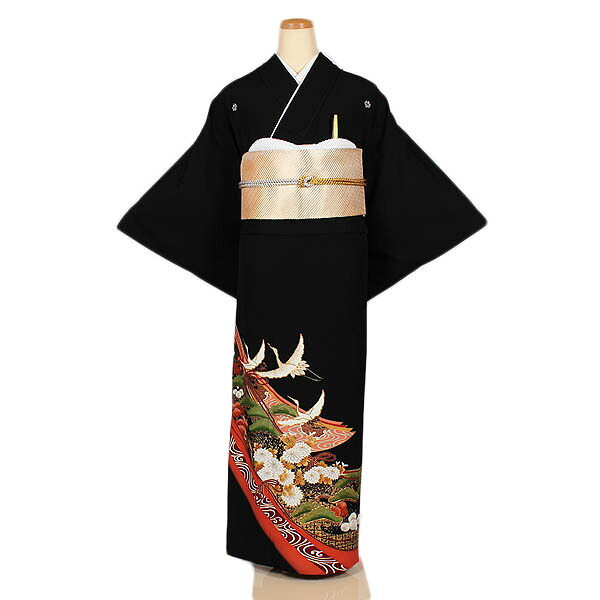 【レンタル】【単衣黒留袖・広幅】単衣留袖｜黒留袖｜着物｜レンタル｜結婚式｜披露宴｜貸衣装｜貸衣裳｜フルセット｜女性和服｜和服｜母親｜祖母｜親族｜チャペル｜安い｜往復送料無料