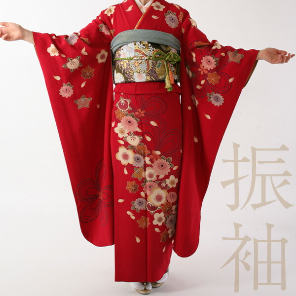 楽天市場】【レンタル】振袖レンタル19点フルセット【Mサイズ/赤 茶