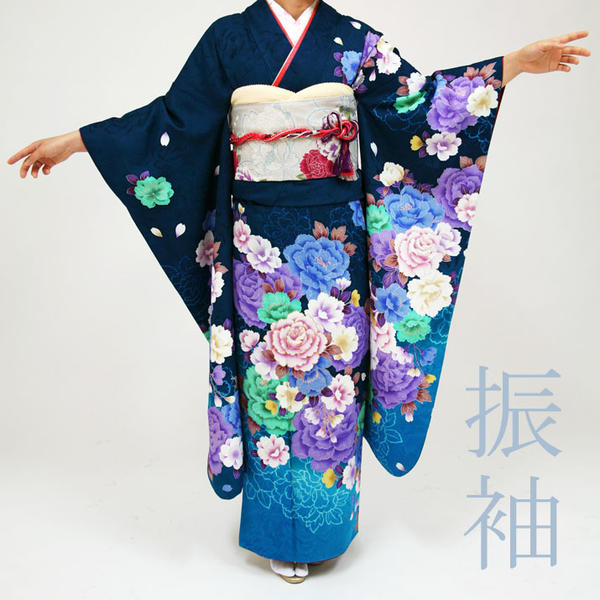 楽天市場】【レンタル】振袖レンタル19点フルセット【Lサイズ/白黒青 ...