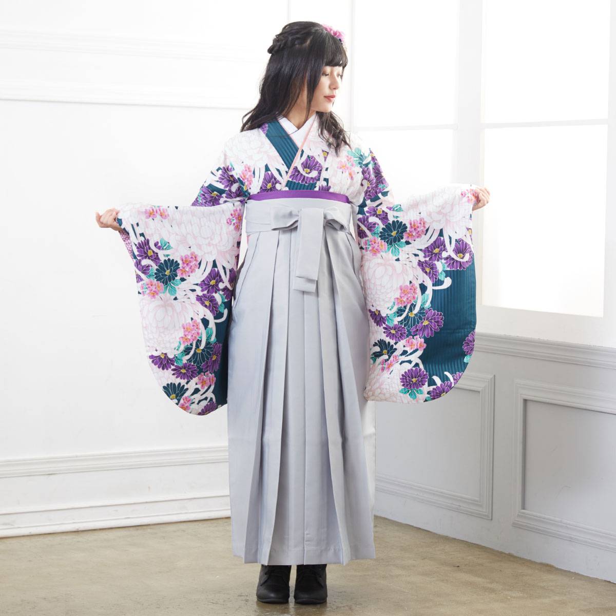 安い割引最安値 レンタル H 卒業式 袴レンタル 袴 レンタル 小学生 ジュニア ジュニア着物 レンタル 女の子 Ag024 緑 菊花卒業式 七五三レンタル 袴 レンタル ジュニア 十三参り 小学生 女 ガールズ 卒服 レンタル 袴 フルセット 貸衣装 子供用 京都着物レンタル