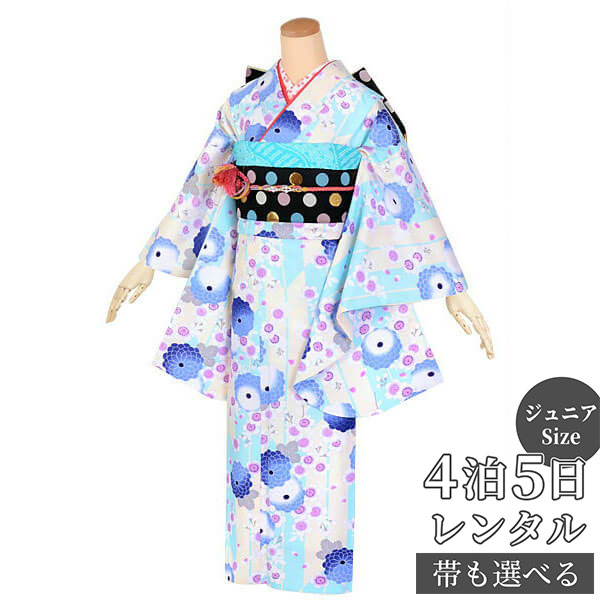 七五三 着物　13参り 楽天市場】【レンタル】十三参り女の子の高級着物 青色の十三