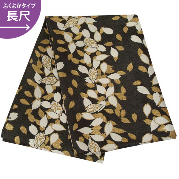 2-11月利用は11000円 【レンタル】帯 単品 レンタル 帯単品レンタル「B1599 振袖用帯(長尺)　黒 桜散らし(B330) 黒系」振袖 帯 ママ振り 婚礼 貸衣装 結婚式 卒業式 振袖リメイク 帯のみ ママフリ ママ振 姉フリ｜京都着物レンタル夢館