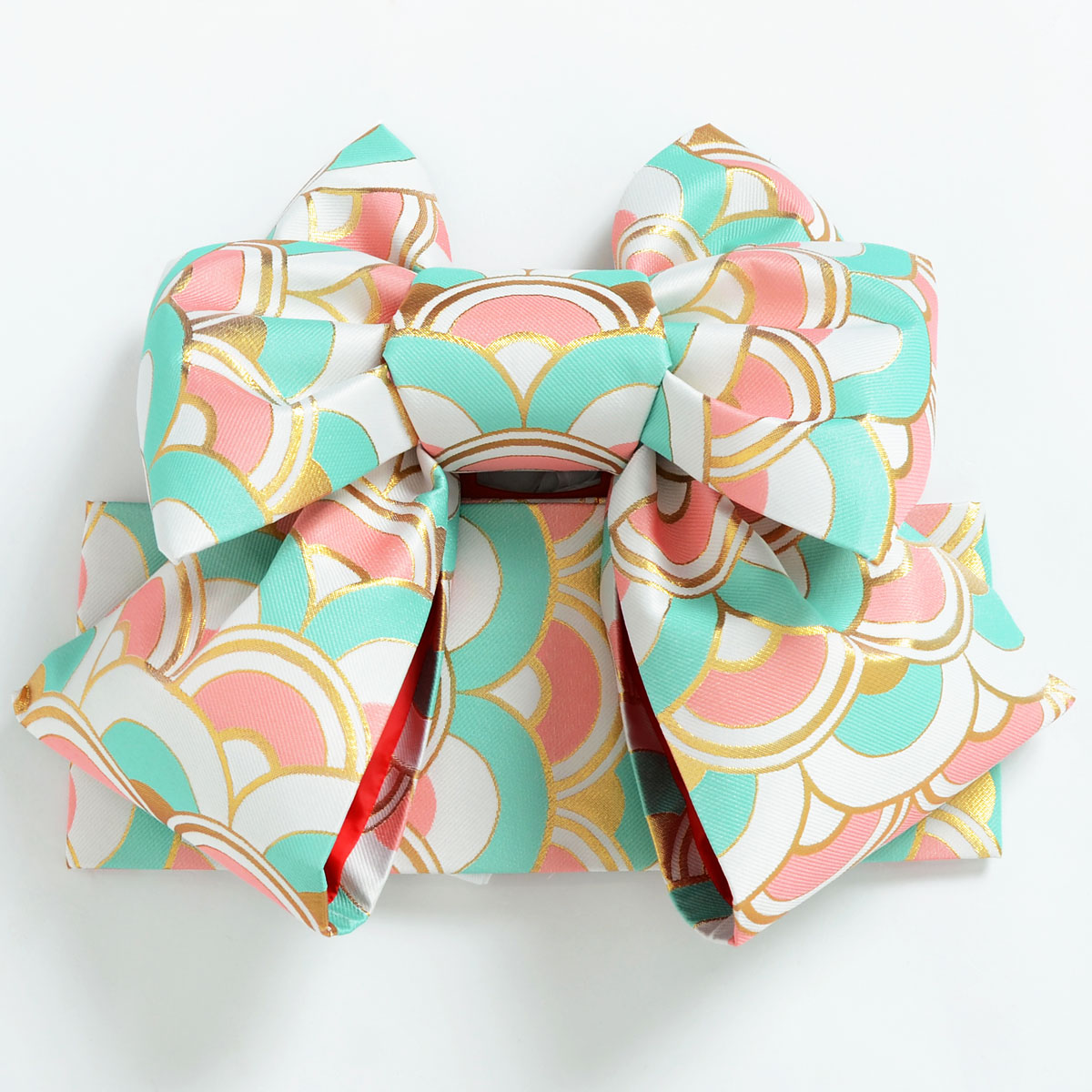 帯 レンタル 7歳四つ身用帯 白吉祥草花×パステル B1878 レンタル帯 単品 レンタル 帯単品レンタル「B1878 7歳四つ身用帯　白吉祥草花×パステル 白系」7歳七五三帯 七五三 作り帯 |  京都着物レンタル夢館