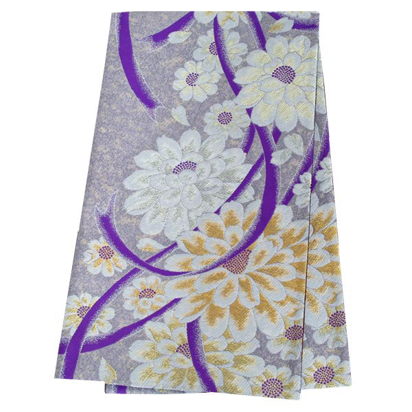 2-11月利用は11000円 【レンタル】帯 単品 レンタル 帯単品レンタル「B379 振袖用帯　シルバー菊にリボン シルバー系」 正絹 振袖 帯 ママ振り 婚礼 貸衣装 結婚式 卒業式 振袖リメイク 帯のみ ママフリ ママ振 姉フリ｜京都着物レンタル夢館