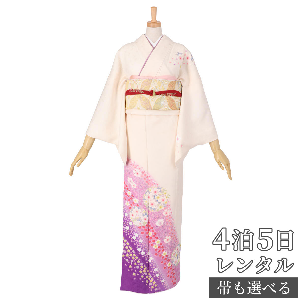 訪問着 レンタル 着物レンタル レンタル着物 着物 訪問着レンタル「H1061 白　桜小花 」 正絹 ホテル・式場への配送OK！ 入学式 入園式 お宮参り 結婚式 七五三 母 ママ 母親 着物