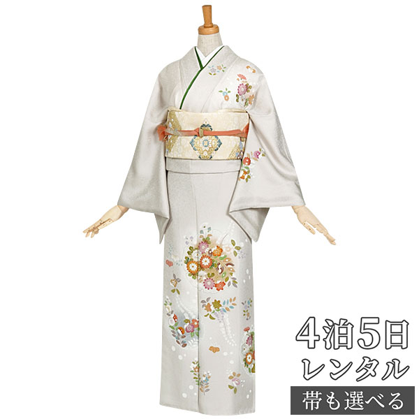 レンタル レンタル着物 訪問着 卒業式 和服 七五三 訪問着 着物レンタル 着物レディースファッション 結婚式 着物 お宮参り 753 お宮参り 入学式 身長 155 159cm 標準サイズ 訪問着 レンタル 着物レンタル レンタル着物 着物 訪問着レンタル H295 グレー 雪輪に菊