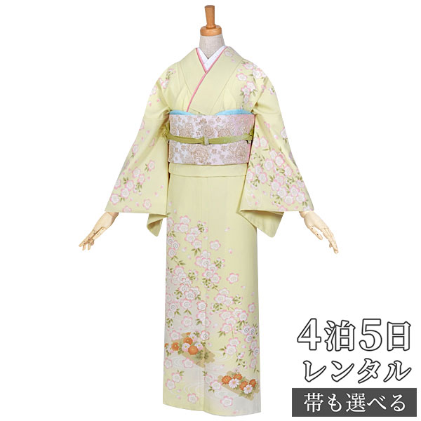 訪問着 レンタル 着物レンタル レンタル着物 着物 訪問着レンタル ジャパンスタイル「H343 クリーム　枝垂桜に花筏 」 ホテル・式場への配送OK！ 入学式 入園式 お宮参り 結婚式 七五三 母 ママ 母親 着物