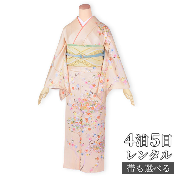 訪問着　フルセット　着物　正絹　蝶　花　薄ピンク紫　落款　まさひろ　祝い事　F1 楽天市場】訪問着 セット 購入 ピンク紫ぼかし地吉祥花の丸 5点セット