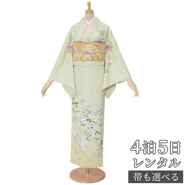 訪問着フルセット◆未使用◆訪問着◆黄緑◆入学式 卒業式◆結婚式◆古典◆R-52 訪問着フルセット◇未使用◇訪問着◇黄緑◇入学式 卒業式◇結婚式