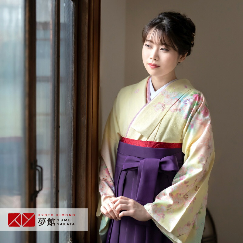 卒業式 袴 レンタル 黄 教員 訪問着 袴 約155cm レンタル フルセット 乙葉 職員 袴 レンタル 先生 女 袴セット 教員 職員 先生 Hg724 黄色 扇に牡丹菊桜 ポリエステル 卒業式 袴 フルセット 女性 はかま ハカマ レンタル 貸衣装 かしいしょう 送料無料 一部