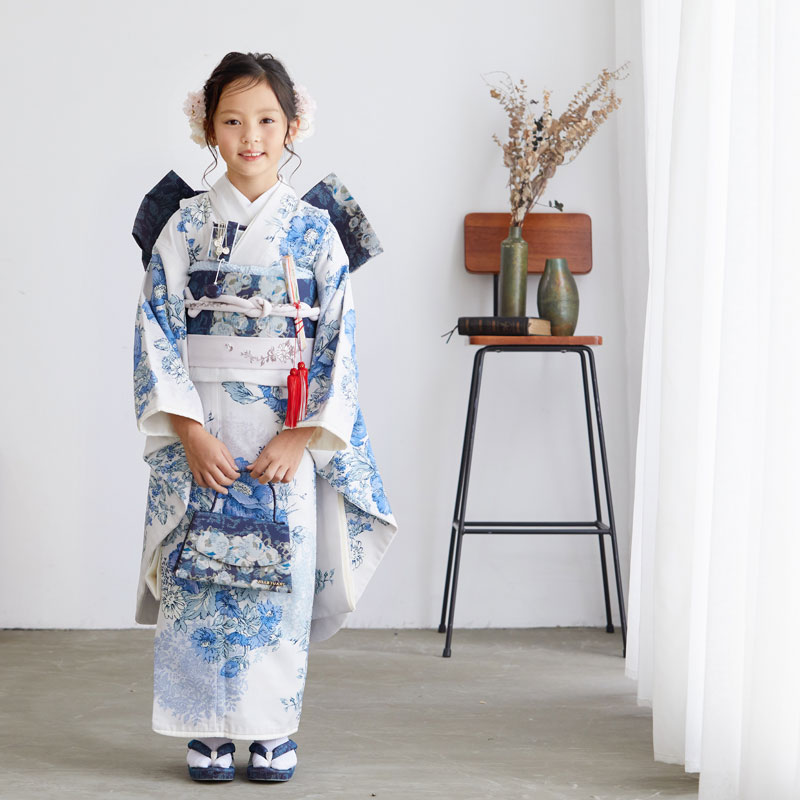 楽天市場 レンタル 753 七五三 着物 7歳 フルセット 女の子 レンタル N070 Jillstuart 薄グレー アネモネ 四つ身 子供 お祝い着 正月 7歳 7才 きものレンタル 京都着物レンタル夢館
