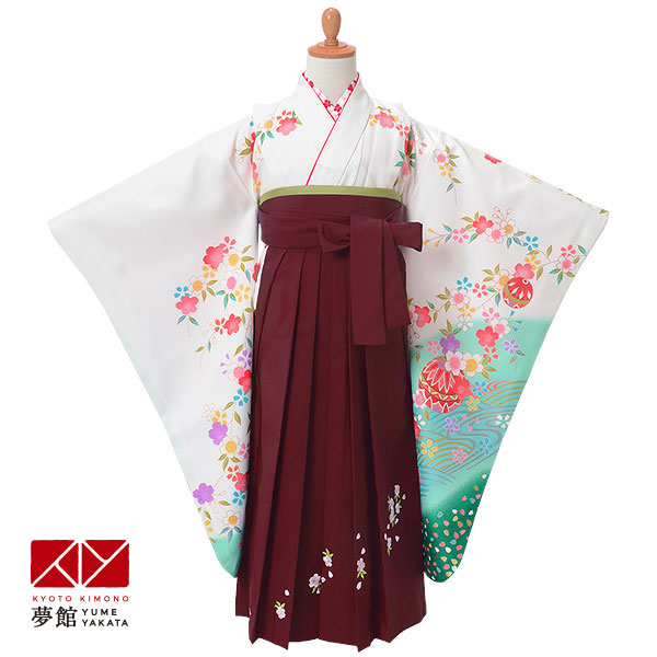着物セット レンタル 卒園式 女の子 7歳 初詣 保育園 卒園 幼稚園 送料無料 一部地域を除く 送料無料 北海道 沖縄 一部離島を除く 着物 袴 袴レンタル 七五三 白 枝垂桜と手鞠 N008 卒園式 袴 お得な特別割引価格 F84 Sk