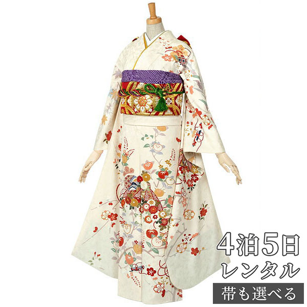 楽天市場】【振袖 レンタル】 結婚式 結納R751 正絹 白 古都の桜 振袖