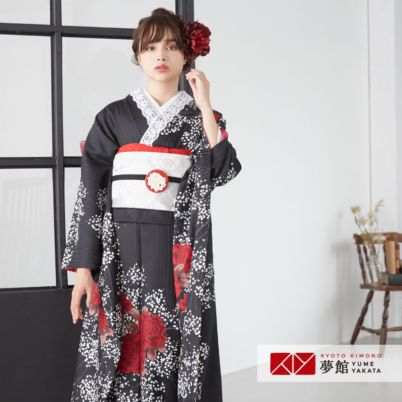 振袖セット　6点 振袖フルセット 振袖セット 振袖 Lサイズ 中古 紺×古典 美品 成人式