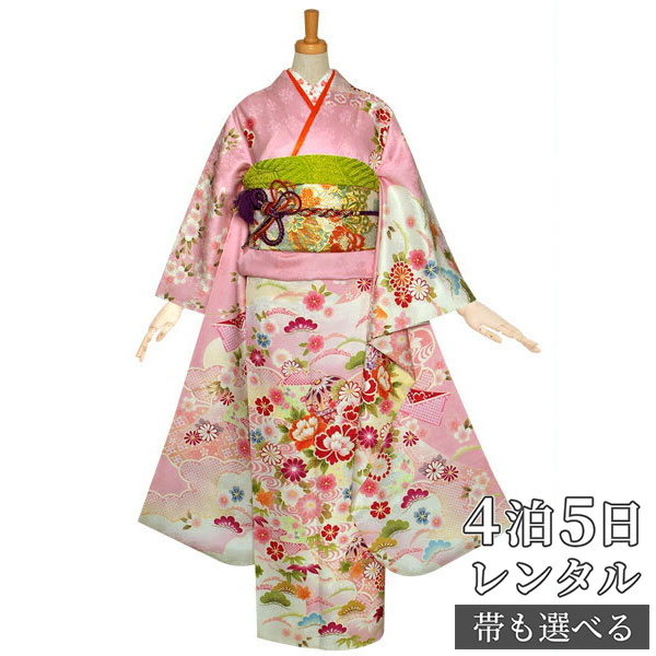 振袖 桜 毬 成人式 パーティー 結婚式 正絹 刺繍 グリーン系 振袖 桜 毬 成人式 パーティー 結婚式 正絹 刺繍 グリーン系