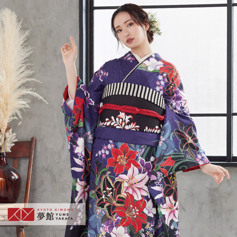 振袖 レンタル 結婚式 結納r1197紫 百合乱舞 振袖 レンタル フルセット ふりそで 振袖セット 振り袖 結婚式 披露宴 親族 卒業式 パーティー 結納 着物レンタル 貸衣装 女性 和服 往復送料無料 Centralelectricals Com