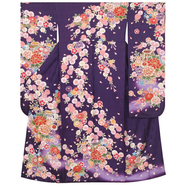 結婚式 結納R1380 正絹 卒業式 結納 フルセット 披露宴 振袖 和服 振り袖 パーティー レンタル 貝桶に牡丹 着物レンタル 結婚式 女性 親族 紫 貸衣装 ふりそで 往復送料無料 和服 | freireoliveira.com.br