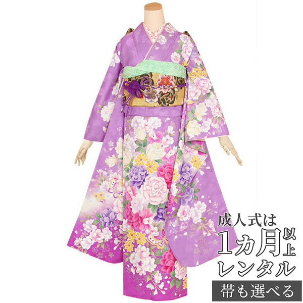 楽天市場】【成人式 振袖 レンタル】RS1308 正絹 紫 クラシックローズ