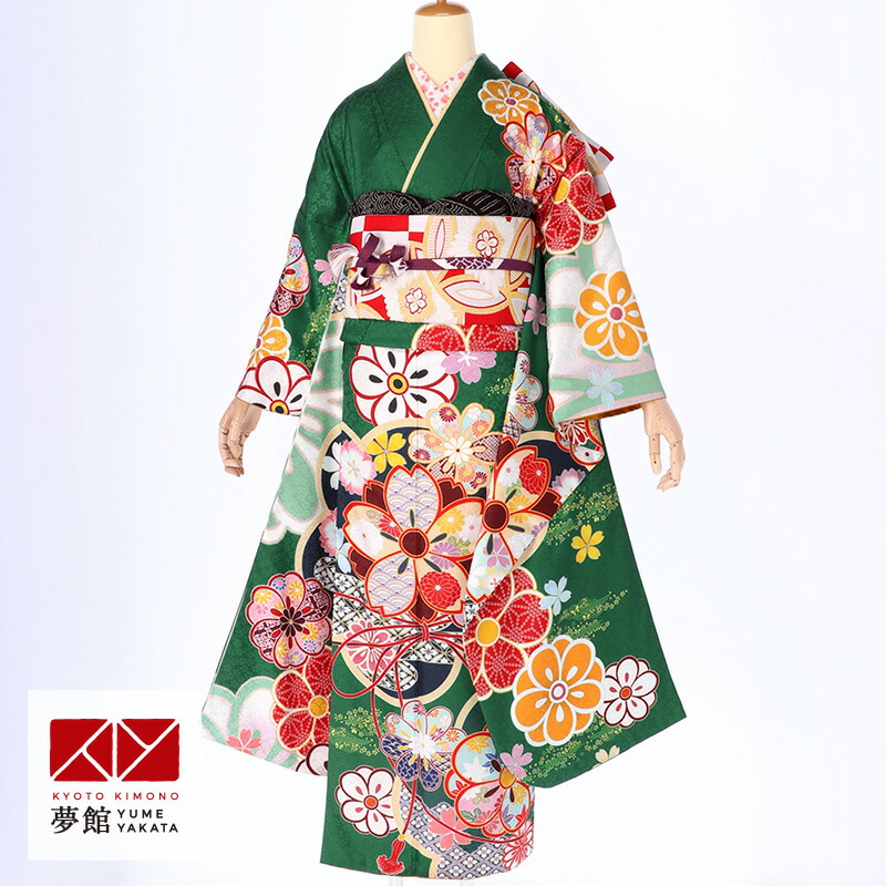 楽天市場】【成人式 振袖 レンタル】RS1593青 菊桜フルセット 往復送料