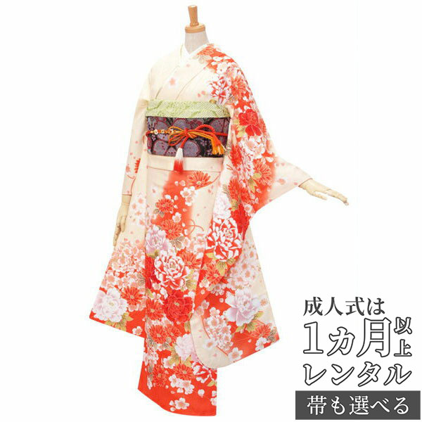 楽天市場】【成人式 振袖 レンタル】RS1572紺 牡丹と桜のブーケ（R645