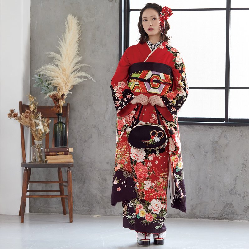 高評価なギフト レンタル振袖 155 164cm 2月 11月利用振袖レンタル着物送料無料 振袖レンタル 結婚式結納r1759赤牡丹に鴛鴦振袖 レンタルフルセットふりそで振袖セット振り袖結婚式披露宴親族卒業式パーティー結納着物レンタル