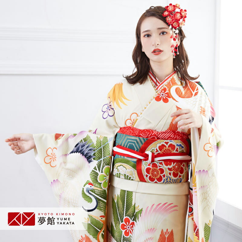 松竹梅　クリーム　振袖　成人式　フルセット r1776-f-0.jpg