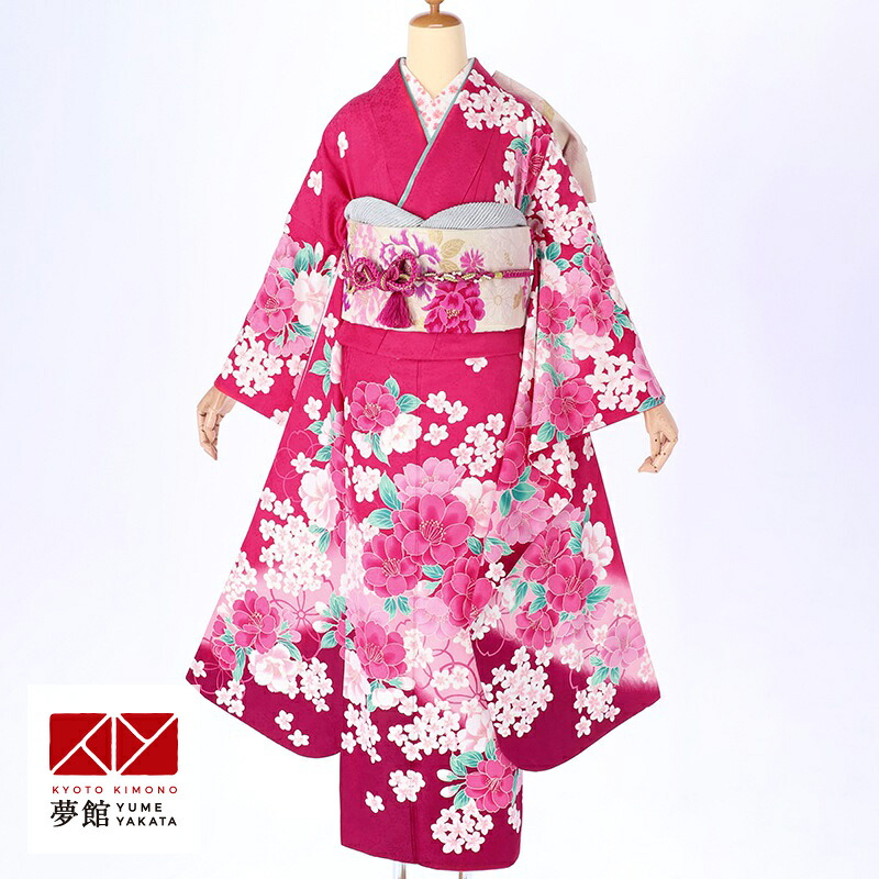 【振袖 レンタル】 結婚式 結納R307ピンク　乙女桜 振袖 レンタル フルセット ふりそで 振り袖 結婚式 披露宴 親族 卒業式 パーティー 結納 着物レンタル 貸衣装 女性 和服 往復送料無料