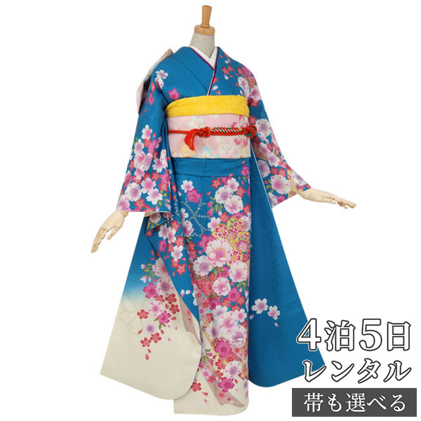 注目ブランド 振袖 レンタル 結婚式 結納r453青 桜de桜 振袖 レンタル フルセット ふりそで 振袖セット 振り袖 結婚式 披露宴 親族 卒業式 パーティー 結納 着物レンタル 貸衣装 女性 和服 往復 訳あり 京都着物レンタル夢館 人気が高い Www Toyotires Ca