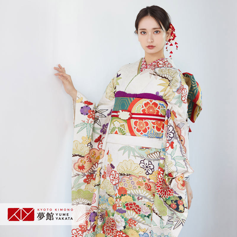 超可爱の レンタル 振袖 着物 レンタル 着物レンタル 送料無料 和服 振袖 レンタル 振袖 160 164cm 2月 11月利用 振袖 結婚式 結納r484白 花笠松に松竹梅 振袖 レンタル フルセット ふりそで 振袖セット 振り袖 結婚式 披露宴 親族 卒業式 パーティー 結納 着物