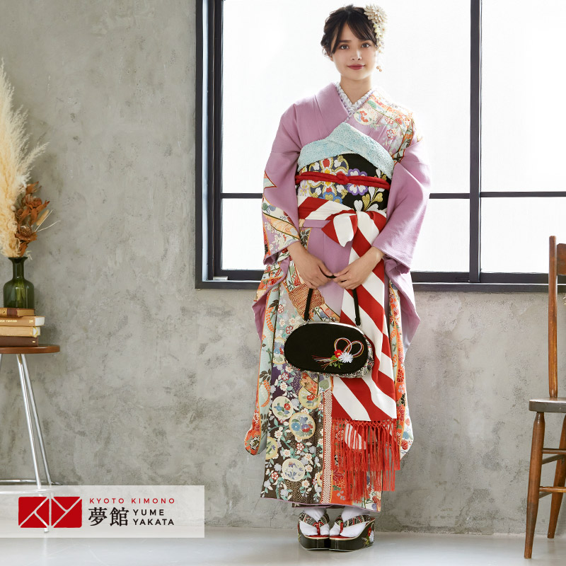 楽天市場】【成人式 振袖 レンタル】RS1183 正絹 黄 桜楓流水文フル