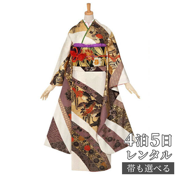 振袖 正絹 hiromichi nakano グレー くすみカラー 桜5点セット r1340-f-1.jpg