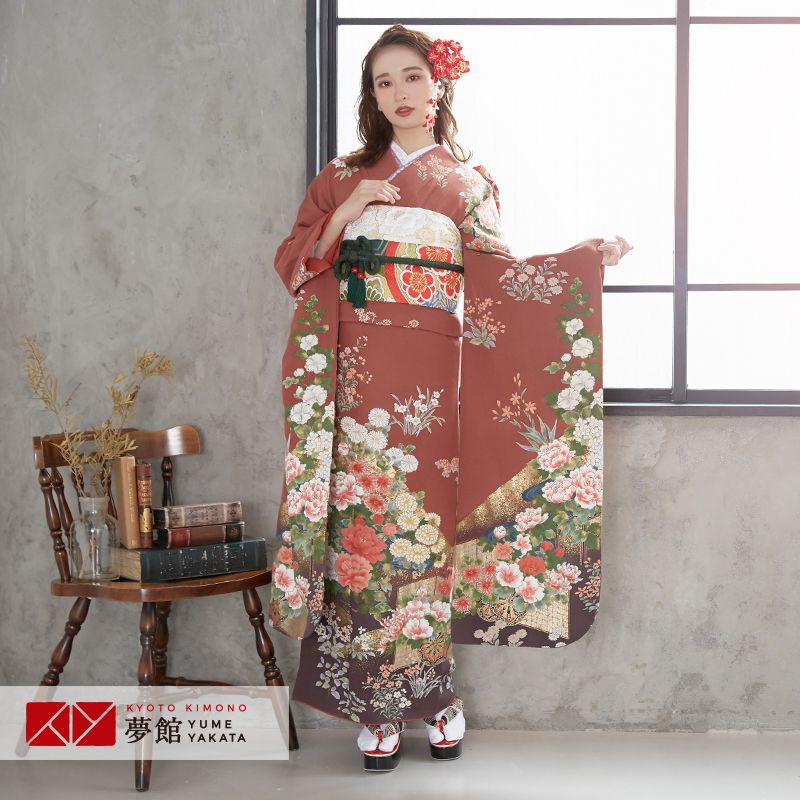 楽天市場】【振袖 レンタル】 結婚式 結納R1476 正絹 赤 薔薇