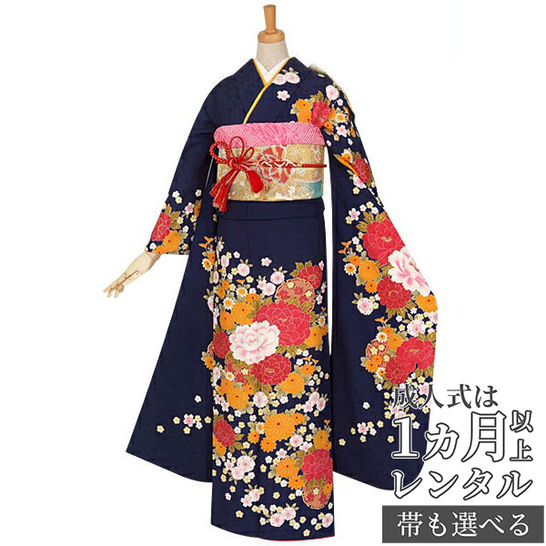 楽天市場】【成人式 振袖 レンタル】RS887 正絹 赤 雪輪御所車に熨斗