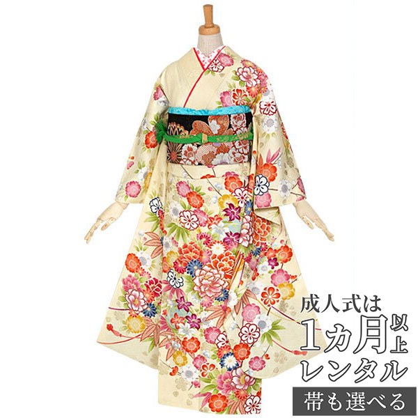 楽天市場】【成人式 振袖 レンタル】RS1019 正絹 赤 花紋に花