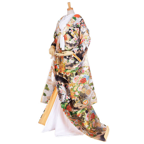 楽天市場】【引き振袖レンタル】フルセット【W002】黒 菊花と