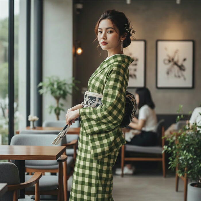 楽天市場】片貝木綿 着物 反物 仕立て付き 女性 木綿着物 単品 紺仁